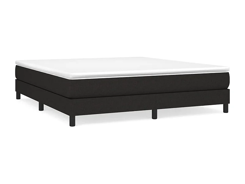 Sommier à lattes de lit avec matelas Noir 180x200 Tissu