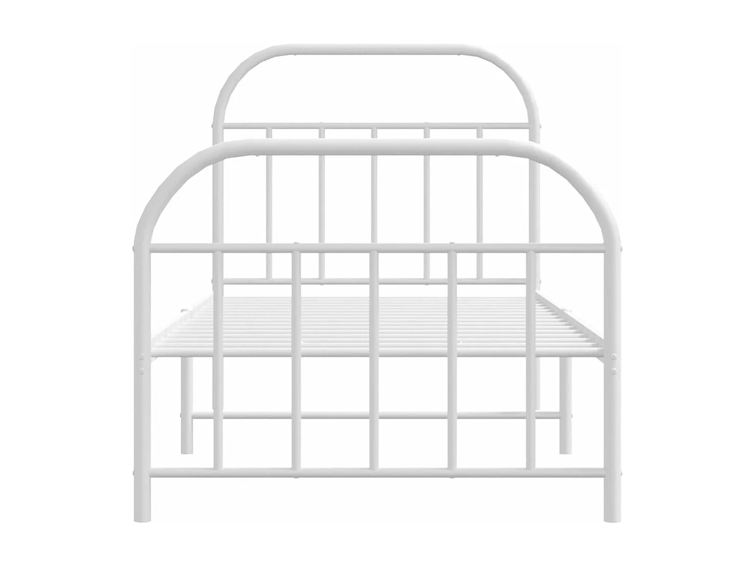 Cadre de lit métal avec tête de lit-pied de lit blanc 90x190