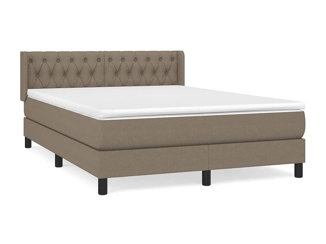 Sommier à lattes de lit avec matelas Taupe 140x190 Tissu