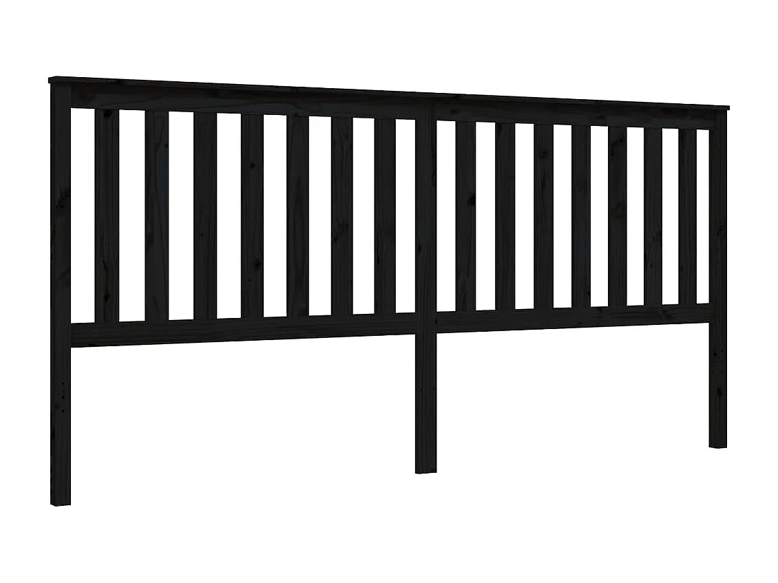 Cadre de lit avec tête de lit noir 200x200 bois massif