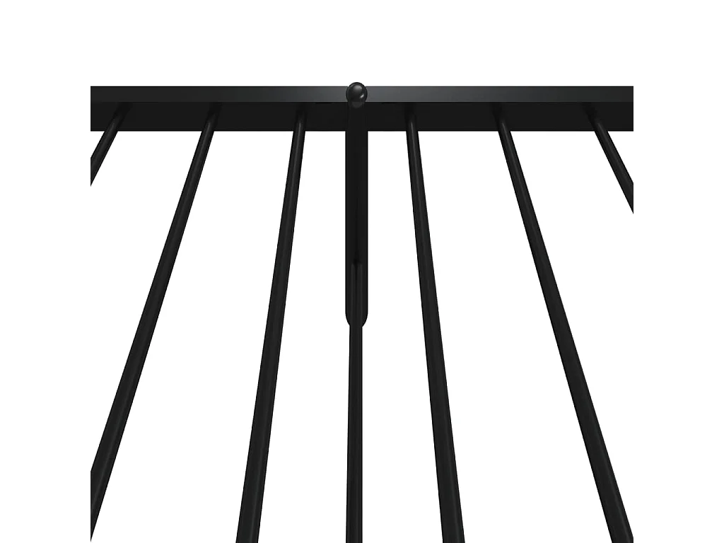 Cadre de lit métal avec tête de lit-pied de lit noir 100x200