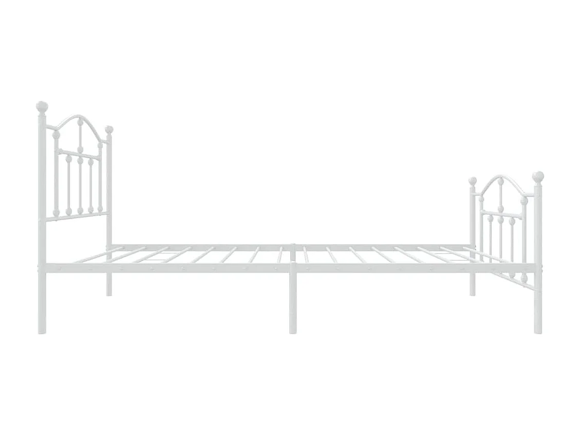 Cadre de lit métal avec tête de lit-pied de lit blanc 90x190