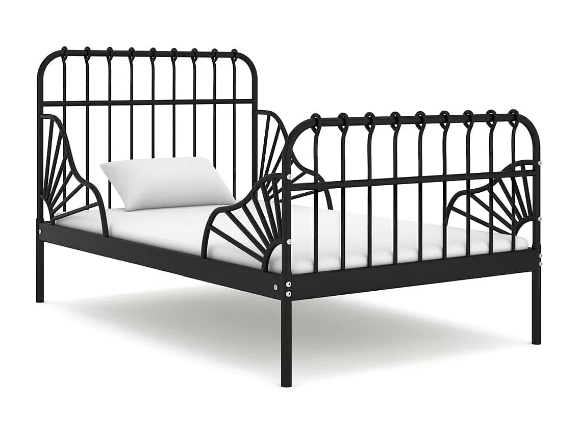 Lit extensible Noir Métal 80x130-200