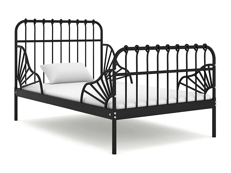 Lit extensible Noir Métal 80x130-200