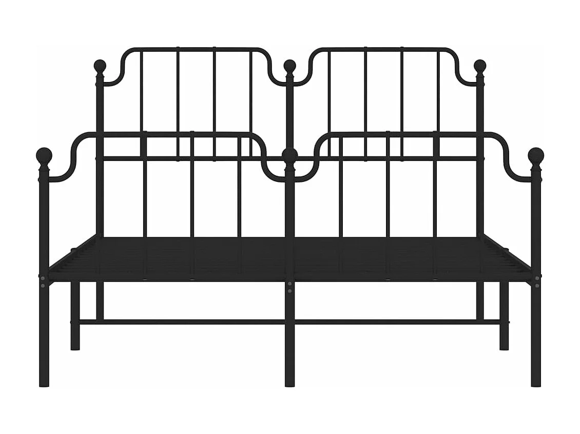 Cadre de lit métal avec tête de lit-pied de lit noir 140x190