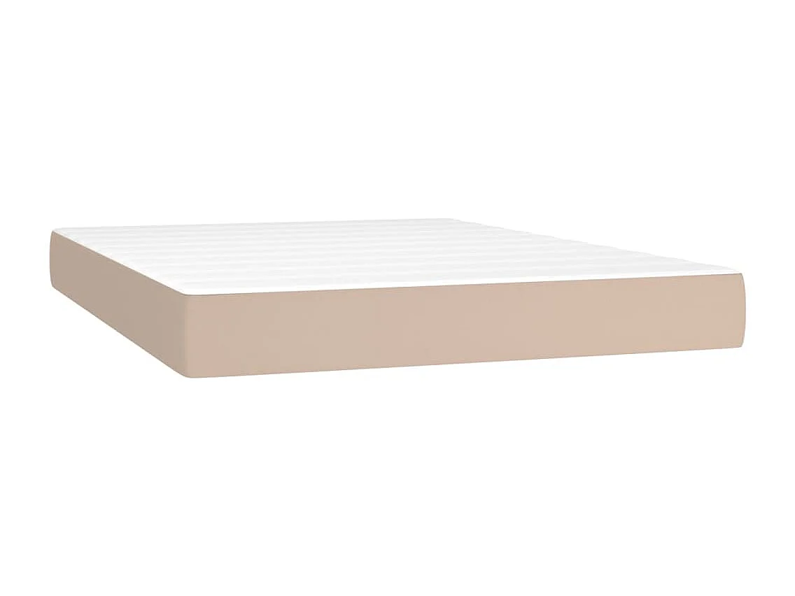 Sommier à lattes de lit avec matelas LED Cappuccino 140x200
