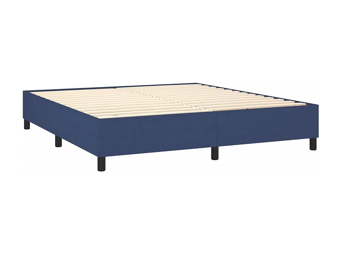 Lit à sommier tapissier avec matelas Bleu 160x200 Tissu