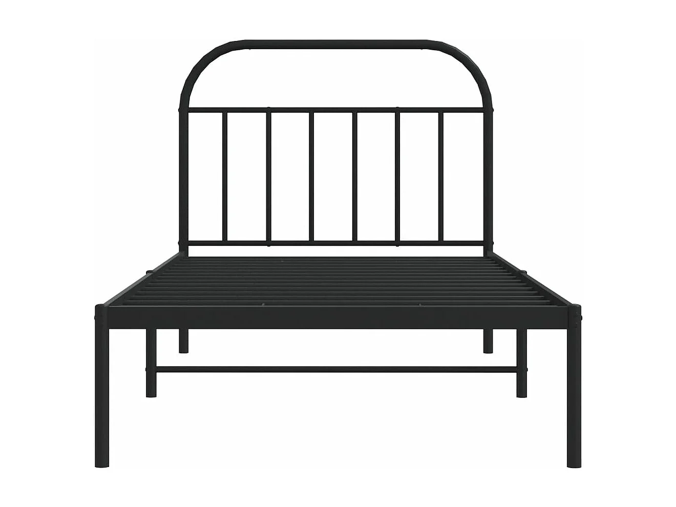 Cadre de lit métal avec tête de lit noir 100x200