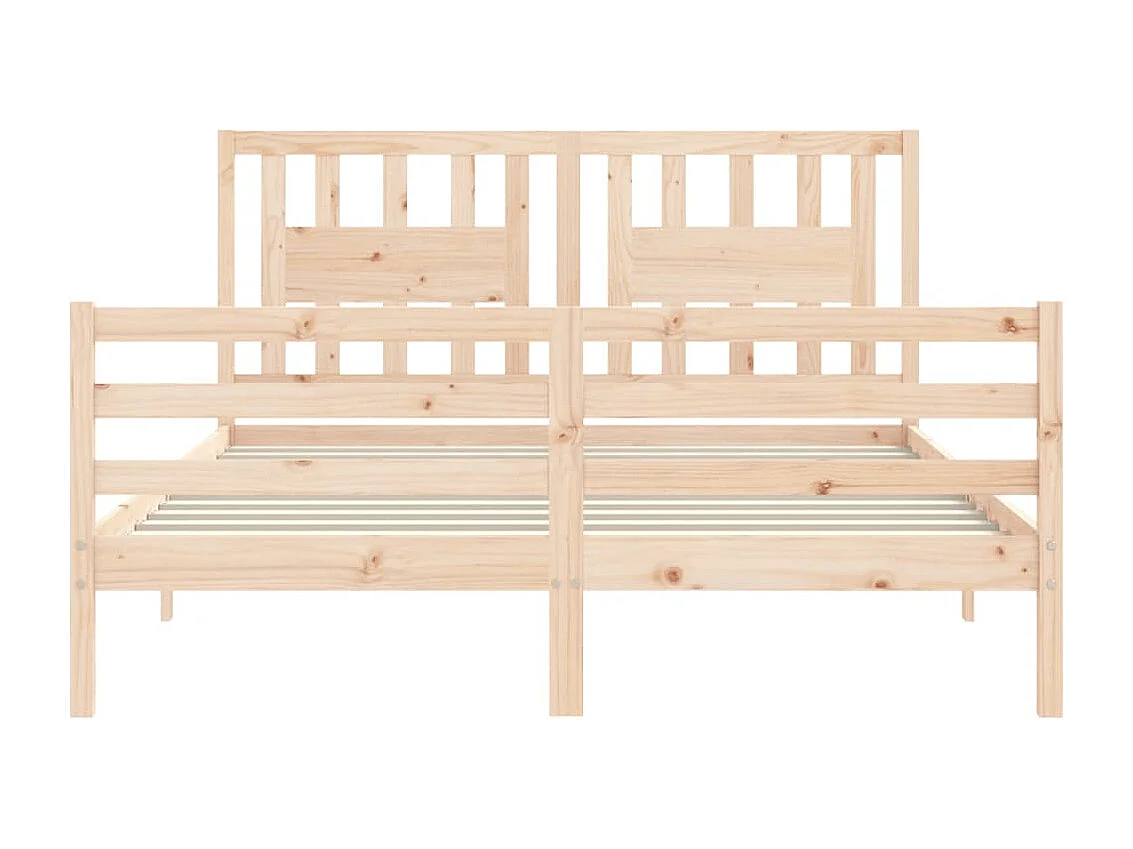 Cadre de lit avec tête de lit 160x200 bois massif