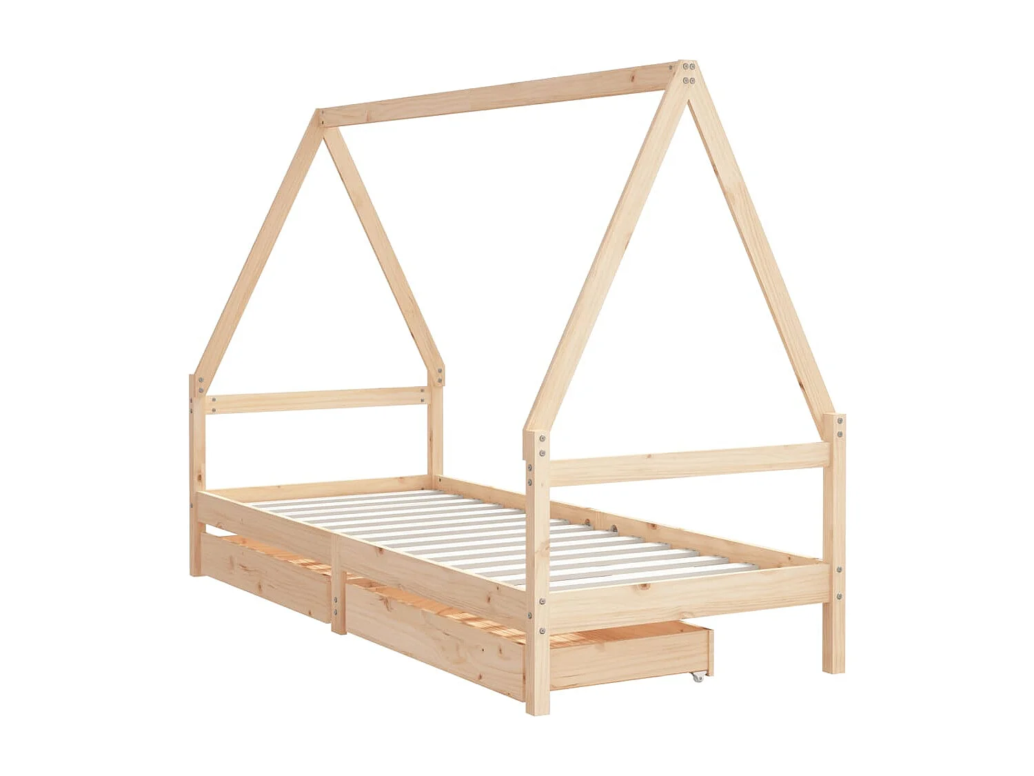Cadre de lit pour enfants gris 80x200 bois de pin massif