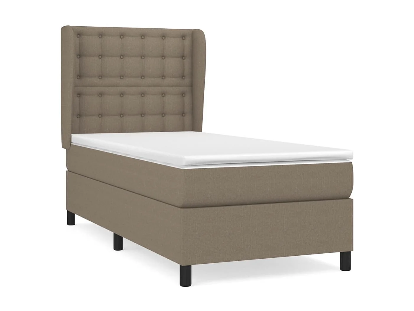 Sommier à lattes de lit avec matelas Taupe 90x190 Tissu