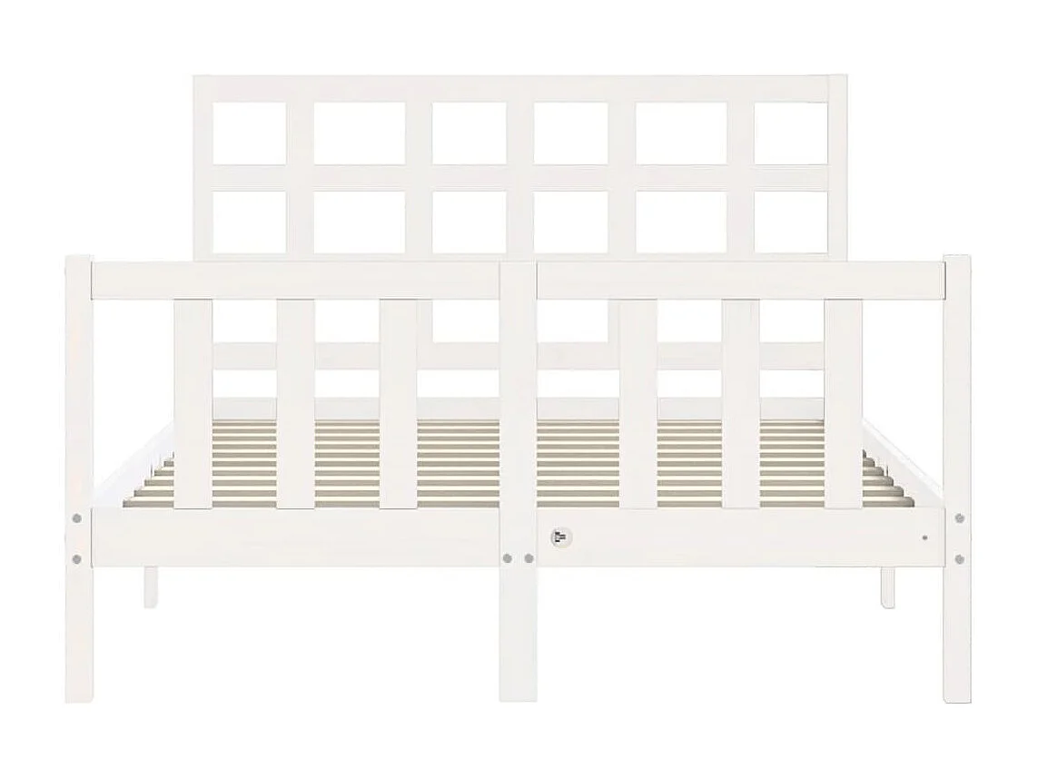 Cadre de lit avec tête de lit blanc 120x200 bois massif