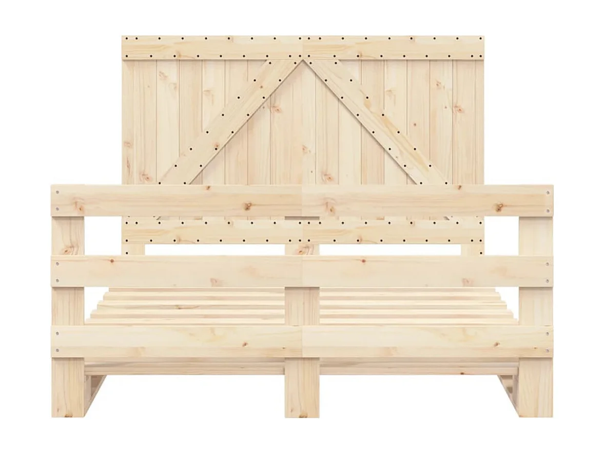 Cadre de lit avec tête de lit 140x200 bois de pin massif