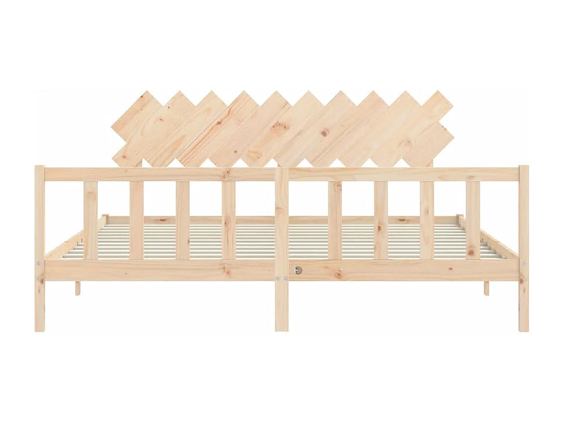 Cadre de lit avec tête de lit 200x200 bois massif