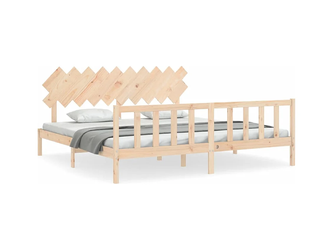 Cadre de lit avec tête de lit 200x200 bois massif