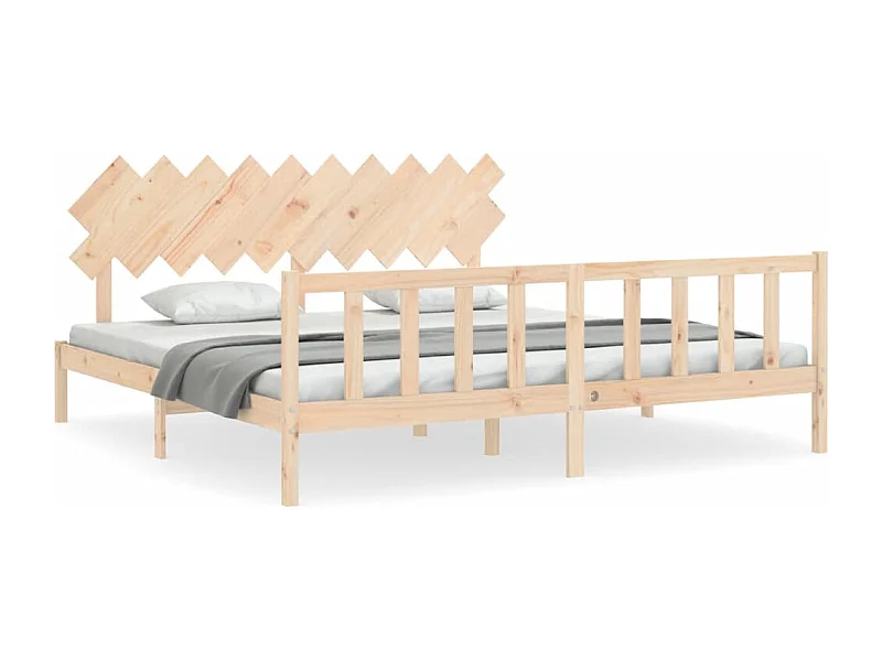 Cadre de lit avec tête de lit 200x200 bois massif