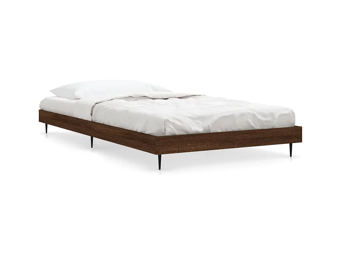 Cadre de lit chêne marron 100x200 bois d'ingénierie