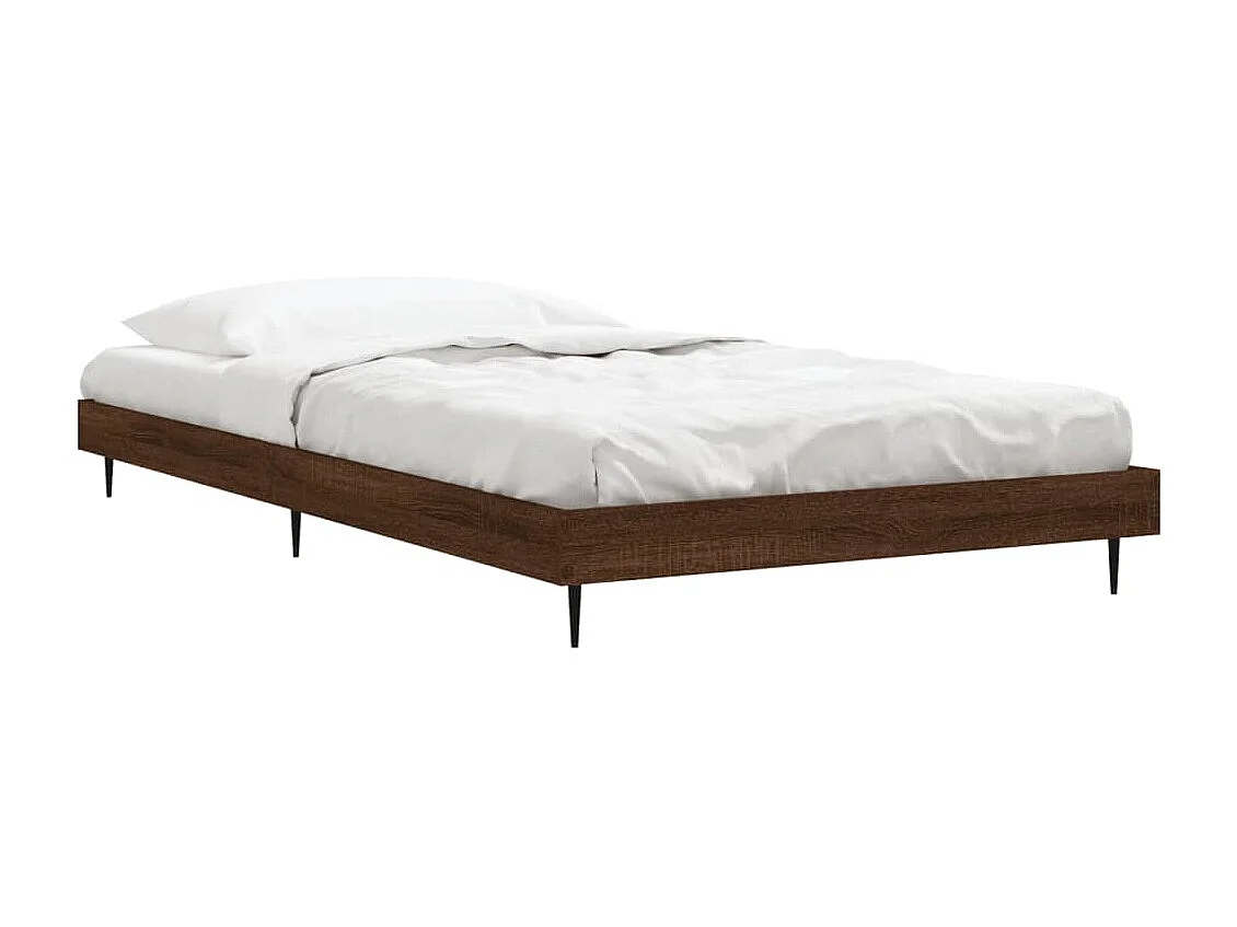 Cadre de lit chêne marron 100x200 bois d'ingénierie