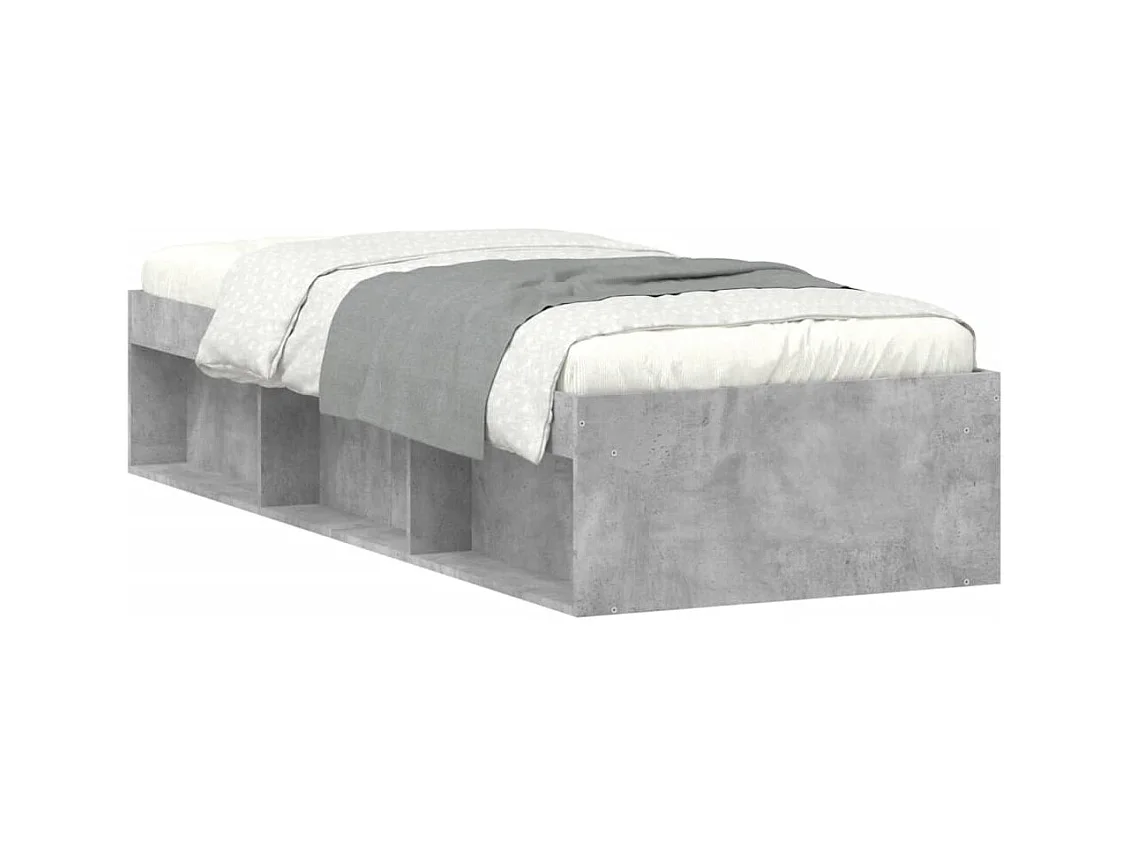 Cadre de lit gris béton 75x190 petit simple