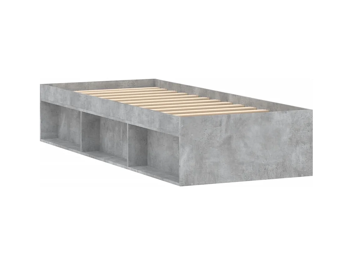 Bedframe betongrijs 75x190 cm