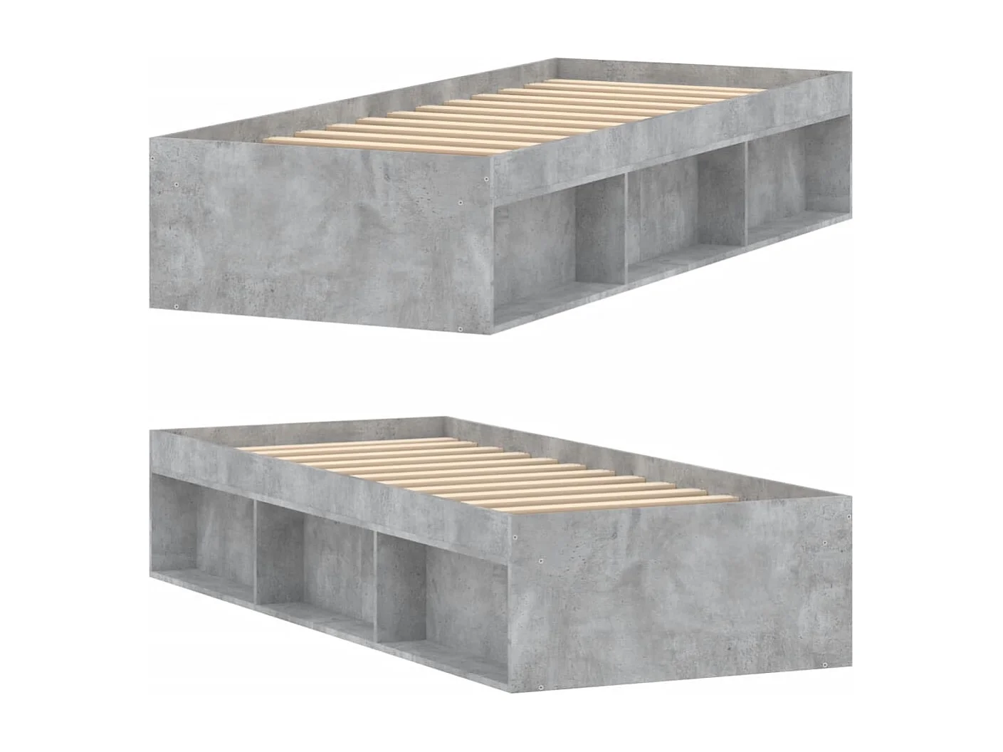 Cadre de lit gris béton 75x190 petit simple