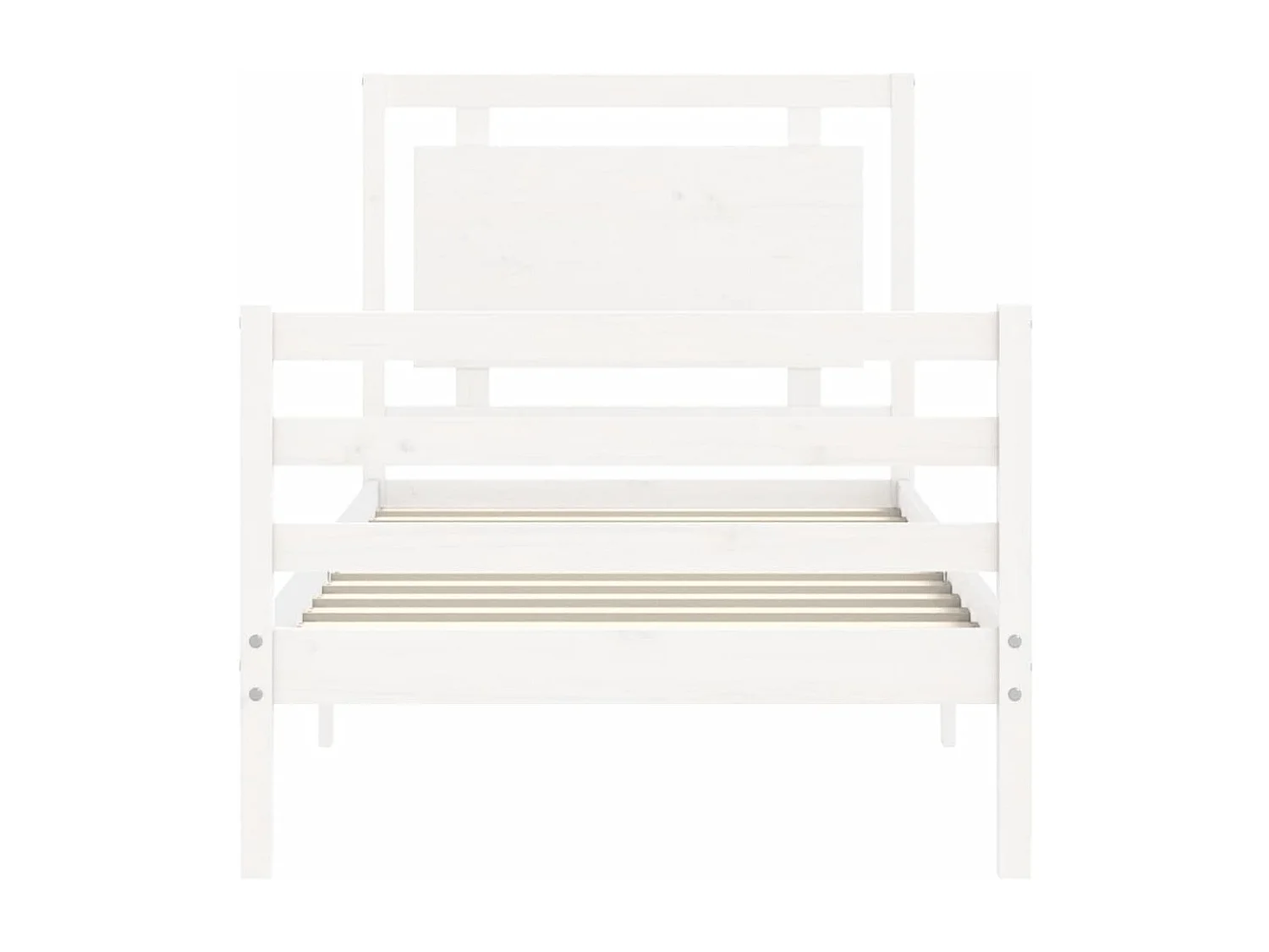 Cadre de lit avec tête de lit blanc petit simple bois massif