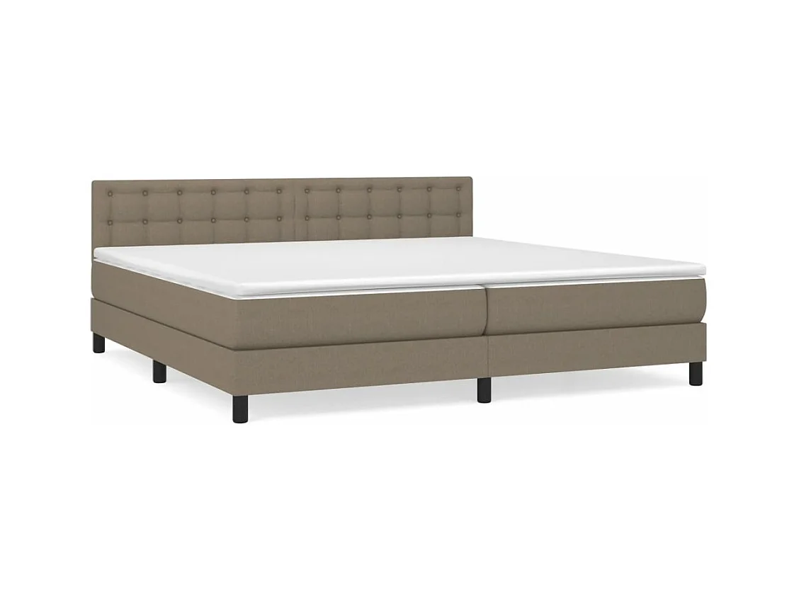 Lit à sommier tapissier avec matelas Taupe 200x200 Tissu 5