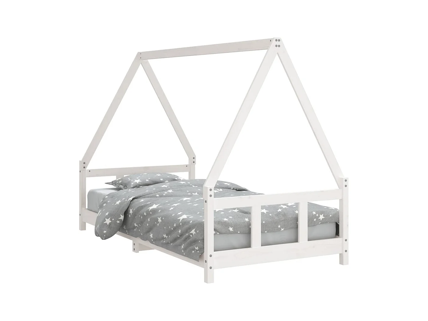 Cadre de lit pour enfants blanc 90x190 bois de pin massif