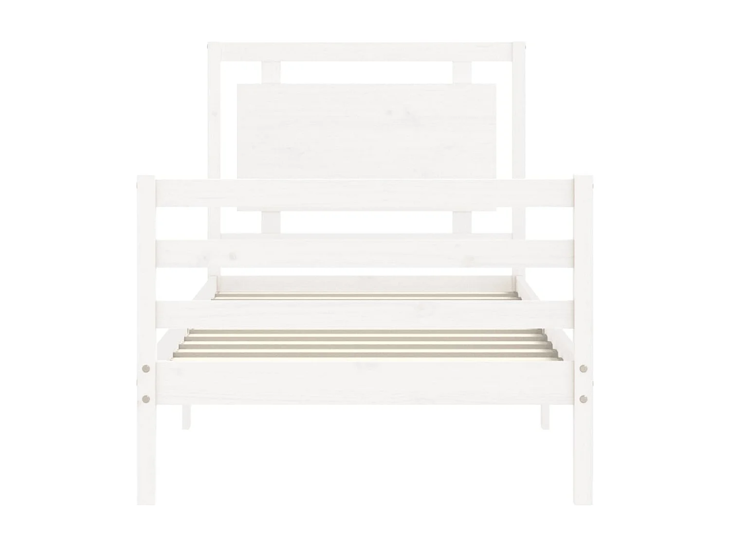 Cadre de lit et tête de lit blanc 100x200 bois massif