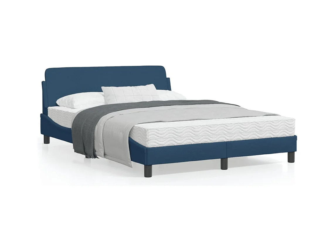 vidaXL Estructura de cama con cabecero tela gris taupe azul 140x200 cm