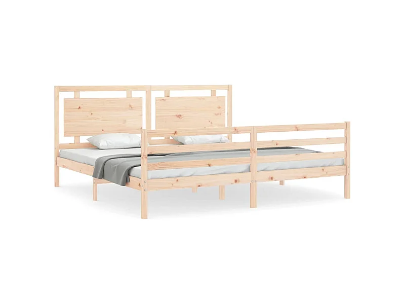 Cadre de lit avec tête de lit super king bois massif