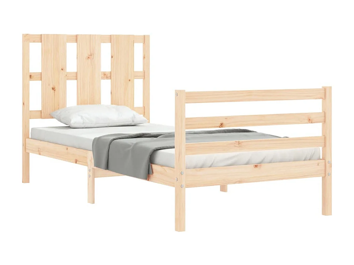 Cadre de lit avec tête de lit simple bois massif