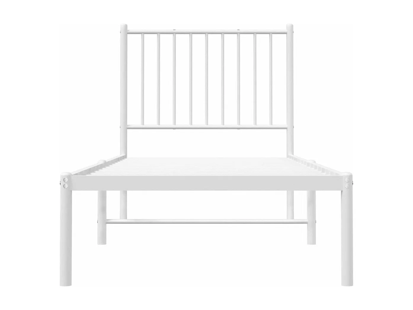 Cadre de lit métal avec tête de lit blanc 75x190