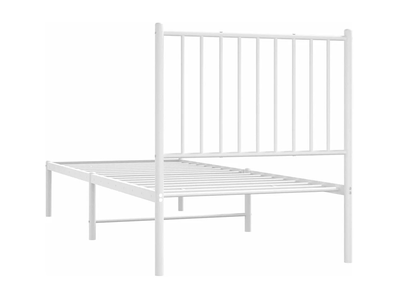 Cadre de lit métal avec tête de lit blanc 75x190