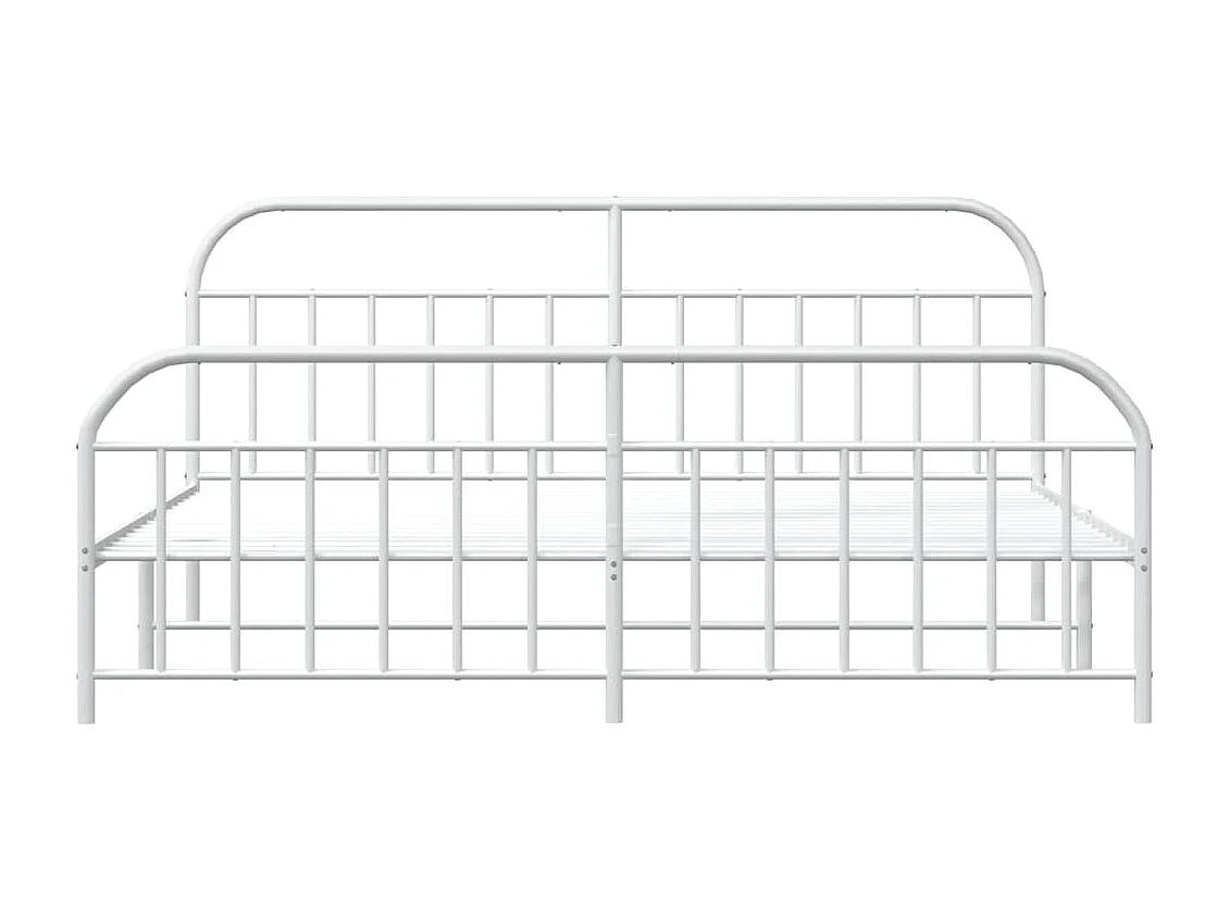 Cadre de lit métal avec tête de lit-pied de lit blanc 200x200