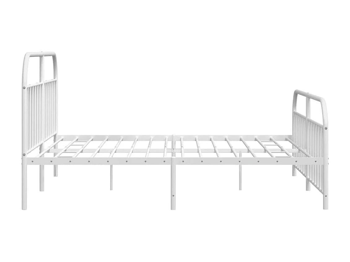 Cadre de lit métal avec tête de lit-pied de lit blanc 200x200
