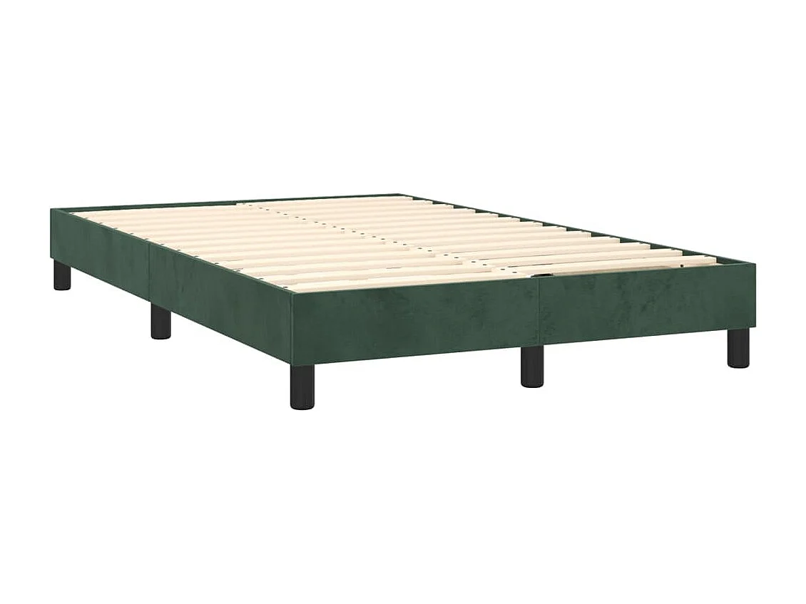 Sommier à lattes de lit et matelas Vert foncé 120x200 Velours