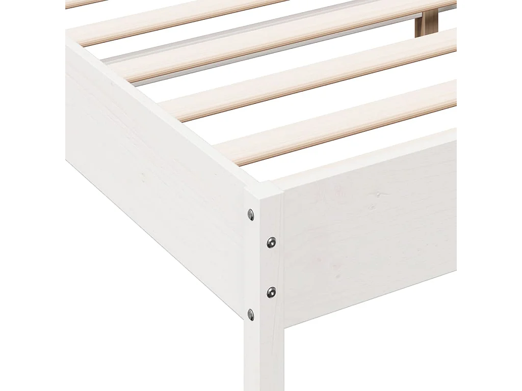 Cadre de lit Blanc 135x190 Bois de pin massif