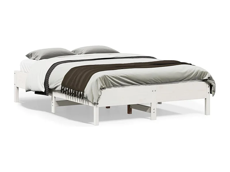 Cadre de lit Blanc 135x190 Bois de pin massif