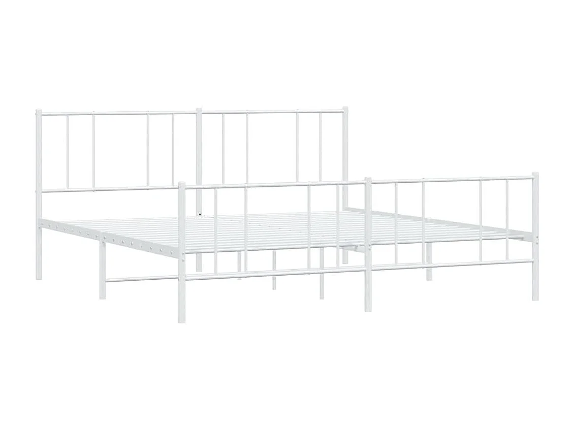 Cadre de lit métal avec tête de lit-pied de lit blanc 200x200