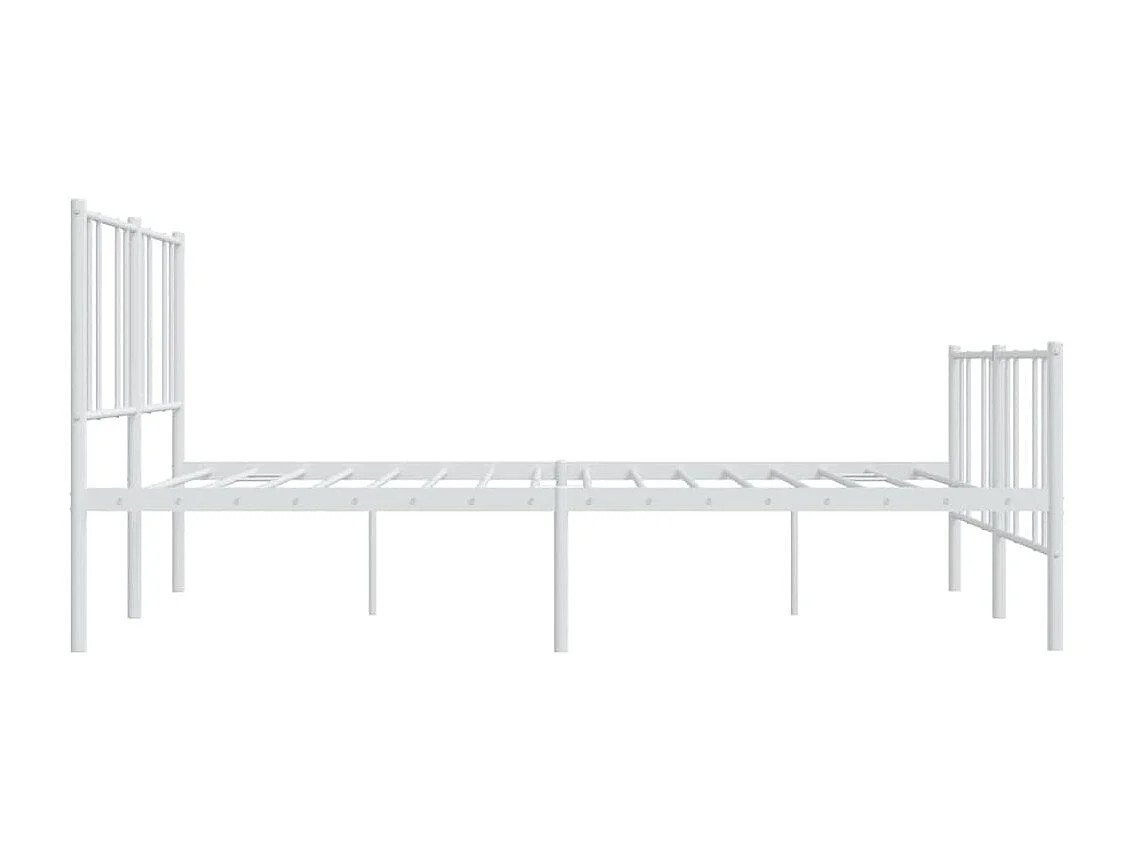 Cadre de lit métal avec tête de lit-pied de lit blanc 200x200