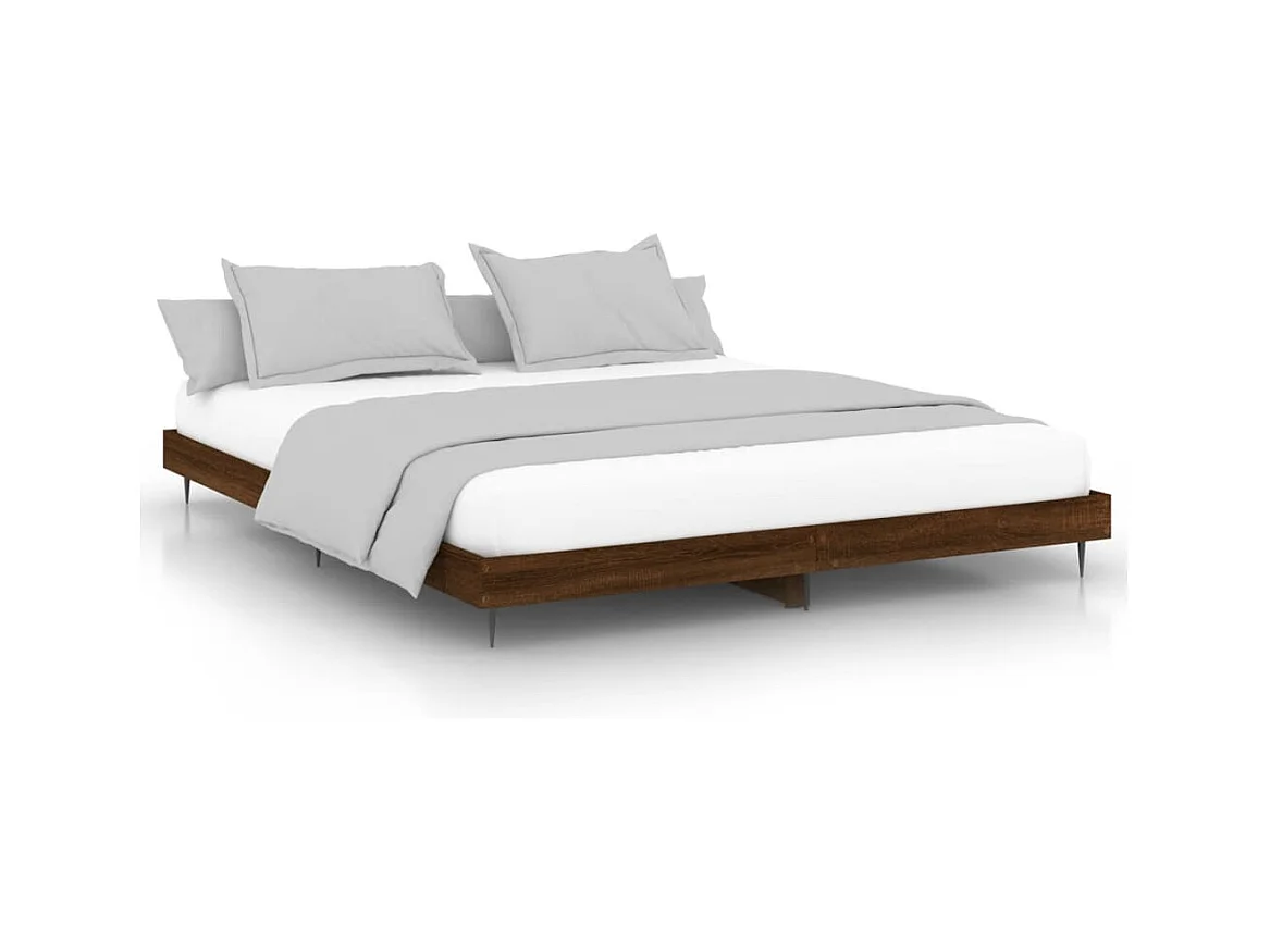 Cadre de lit chêne marron 120x200 bois d'ingénierie