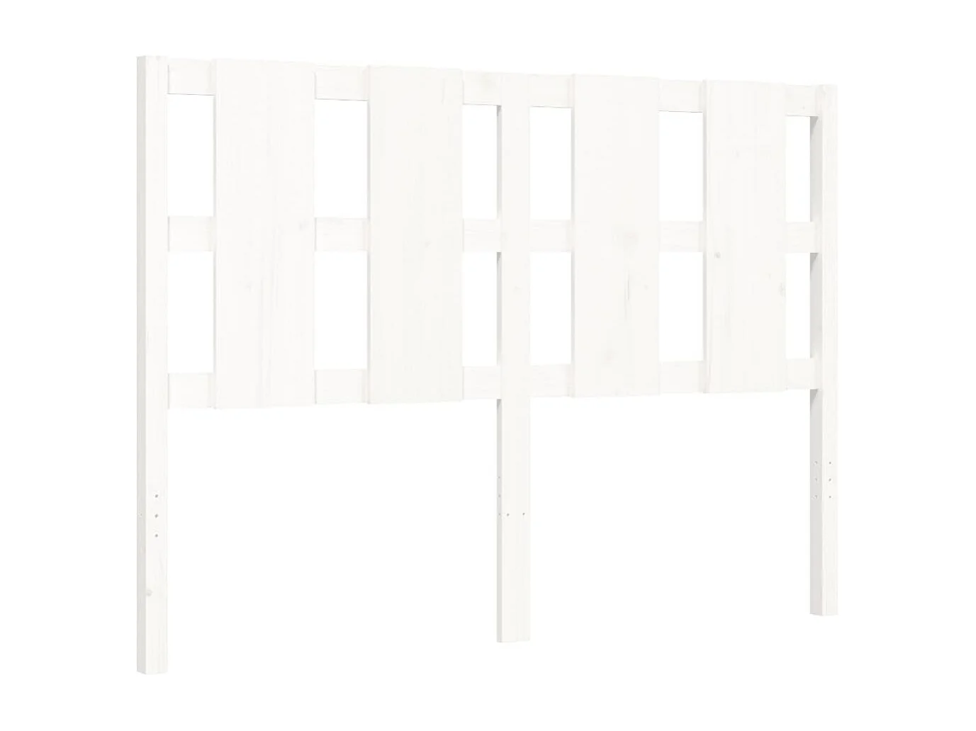 Cadre de lit avec tête de lit blanc petit double bois massif