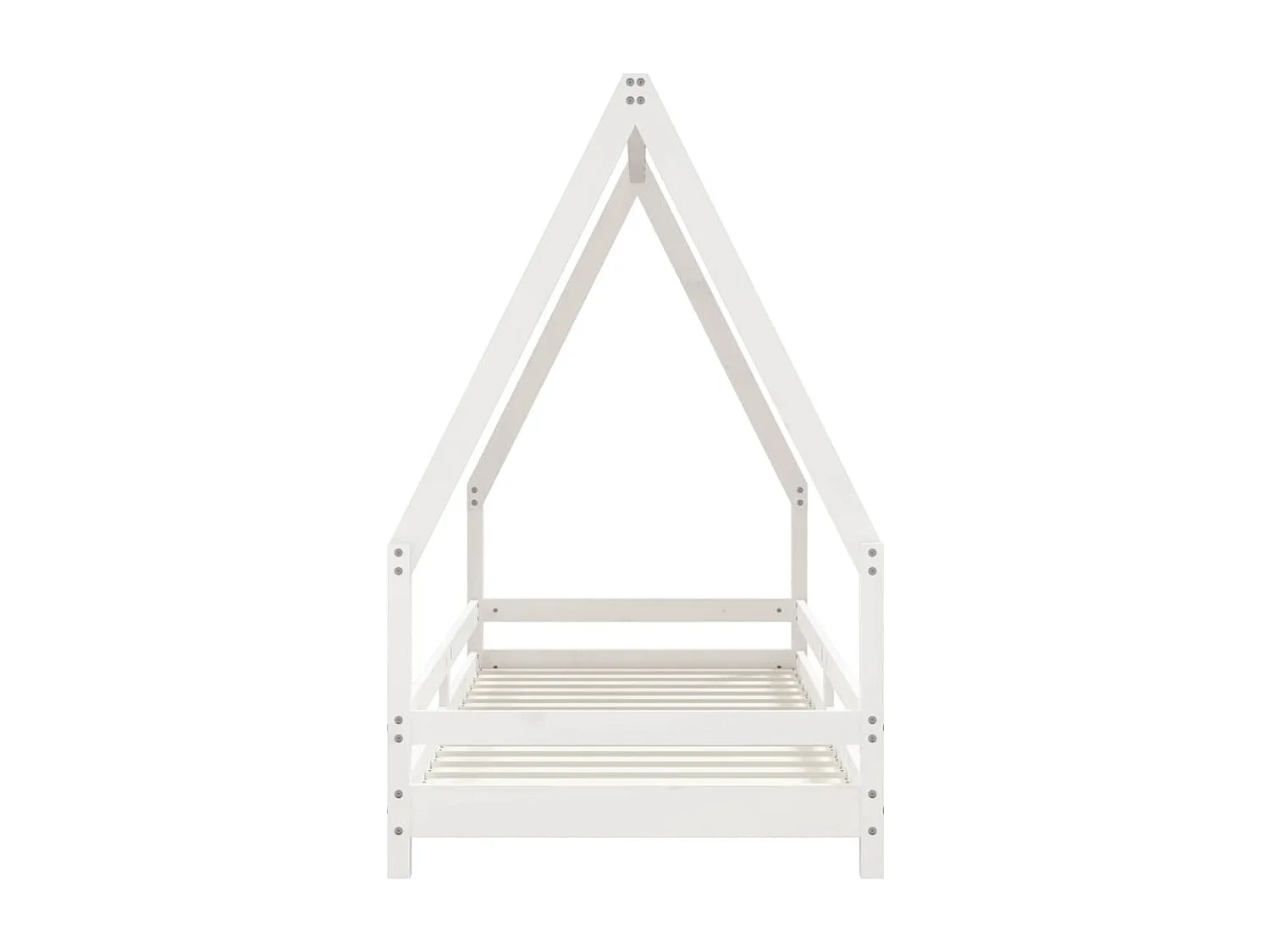 Cadre de lit pour enfants blanc 90x200 bois de pin massif