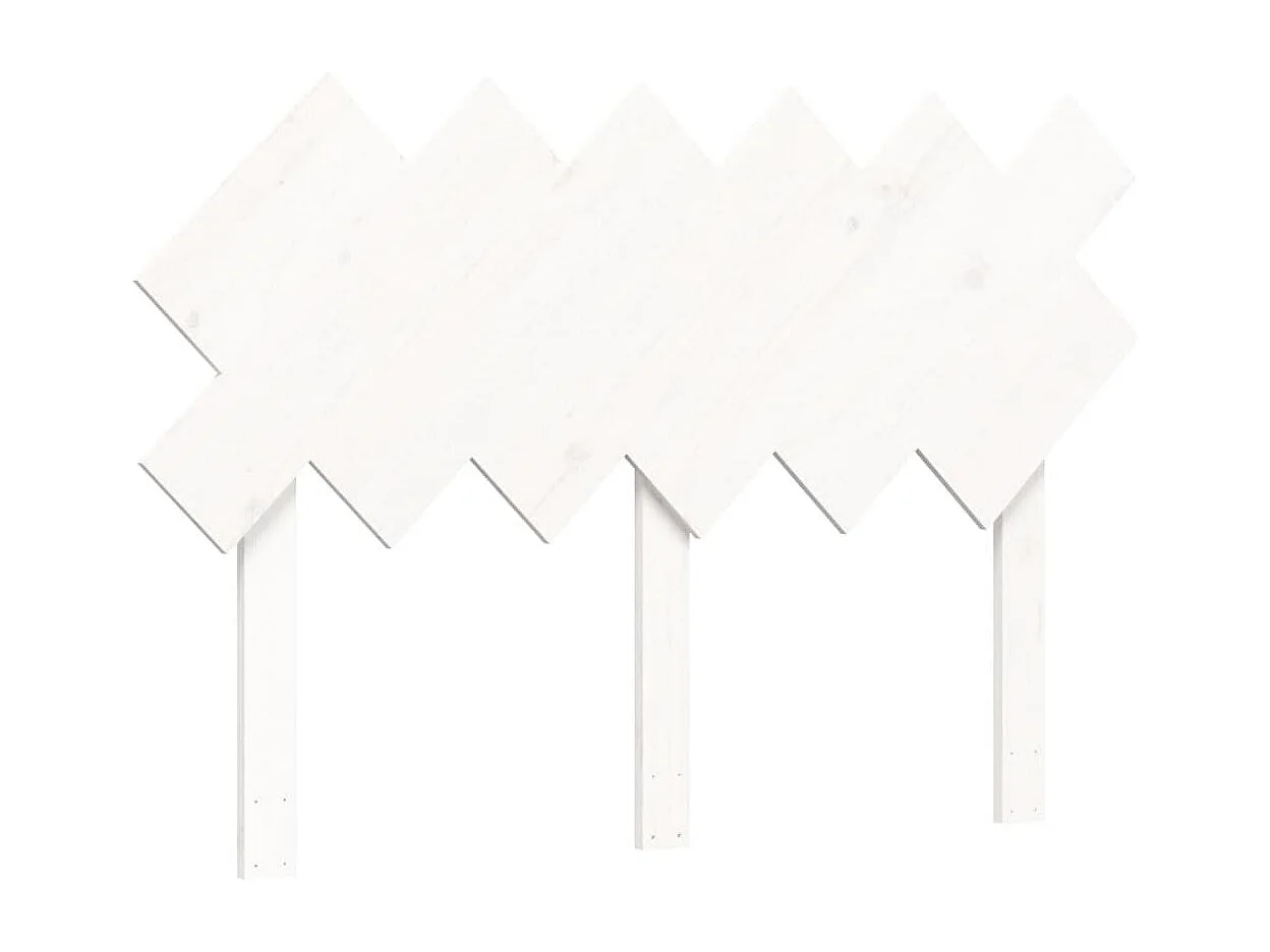 Cadre de lit avec tête de lit blanc petit double bois massif