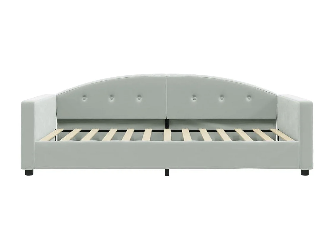Lit de jour avec matelas gris clair 100x200 velours