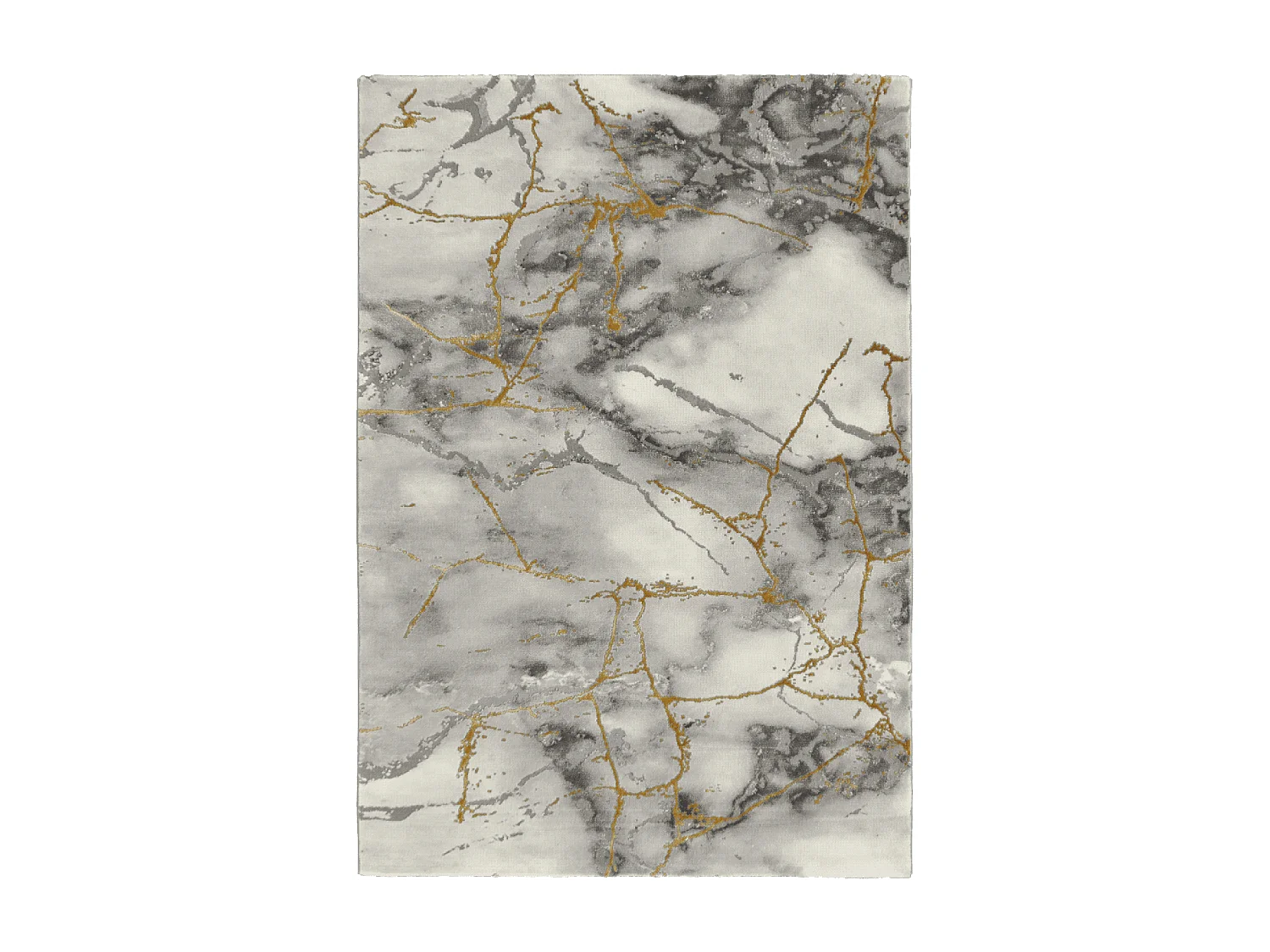 tappeto per camera da letto 80x150 tessuto rettangolo grigio e oro disegno astratto MARBAL