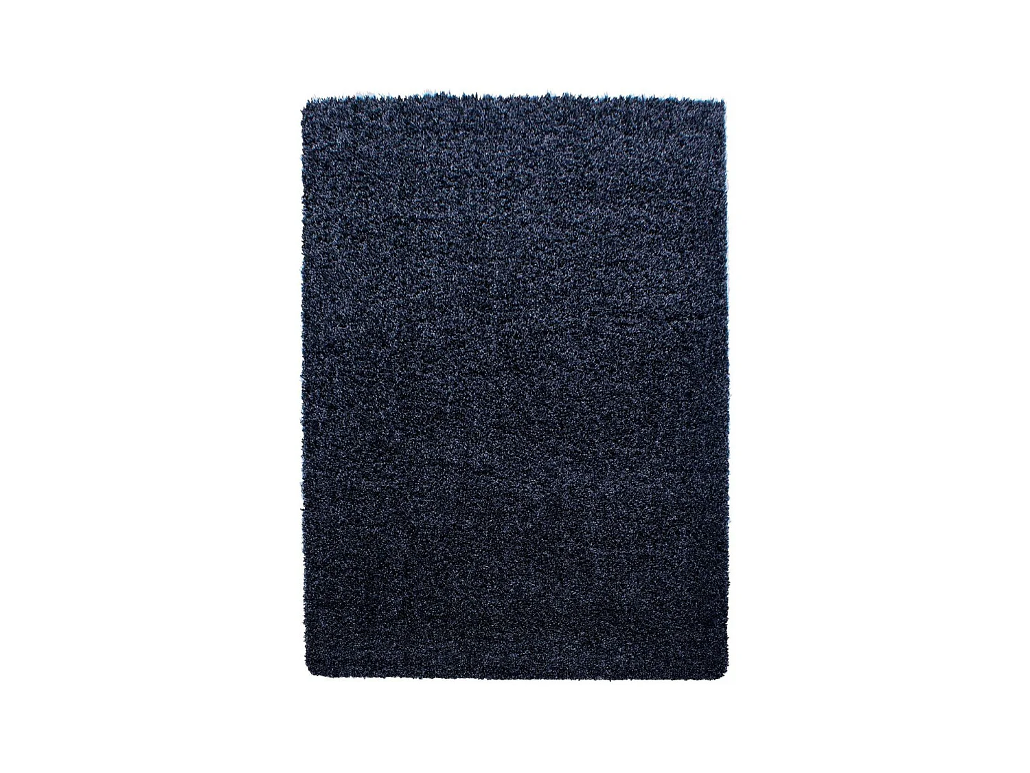 Tapis poils longs shaggy Ø200cm rond tissé bleu marine motif uni UNI L