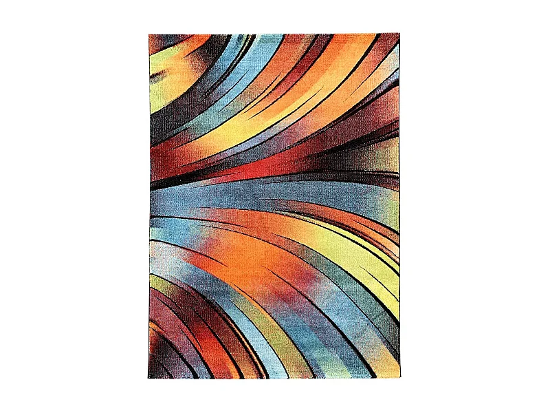 tappeto per camera da letto 100x100 tessuto motivo quadrato geometrico rosso e verde STEYRE