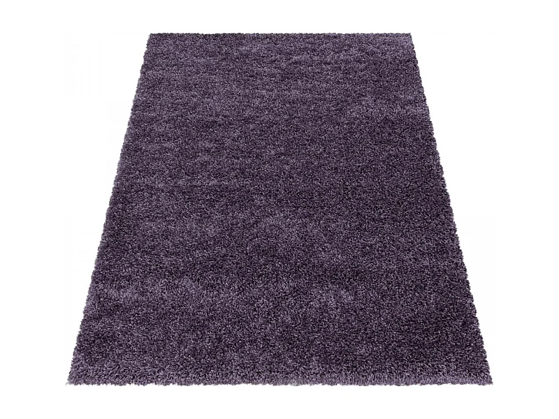 Tapis poils longs shaggy 120x170 rectangle tissé violet motif uni UNI I